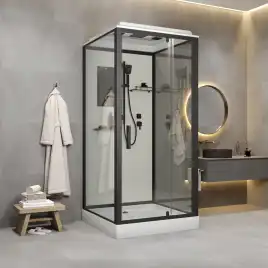 Душевая кабина Niagara Standart 100х100 ST100/15Q/BL низкий поддон, черный профиль