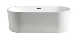 Ванна акриловая Azario BRISTOL 180х80 BRI18080, свободностоящая, в комплекте с сифоном и металлической рамой