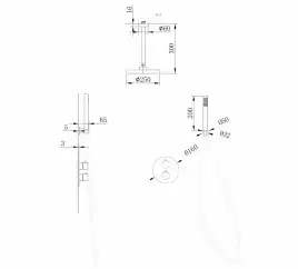 Душевая система ABBER Wasser Kreis AF8121 скрытого монтажа без излива, хром