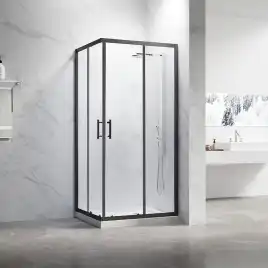 Душевой уголок Veconi Rovigo RV-27B 100х90х190, профиль Черный, стекло прозрачное (RV27B-10090-01-C8)