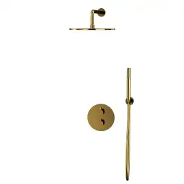 Душевая система для душа WHITECROSS Y gold YSET08GL, термостатическая, скрытого монтажа, Золото глянцевое