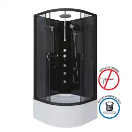 Душевая кабина Niagara Classic 90х90х210 NG-6508-14BKTG высокий поддон, с гидромассажем, 65081434BKTG