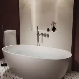 Смеситель для ванны Vincea Villa VTFW-1VL1GM, встраиваемый, вороненая сталь