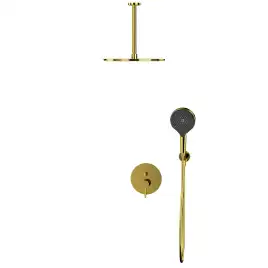 Душевая система для душа WHITECROSS Y gold YSET12TOPGL, скрытого монтажа, Золото глянцевое