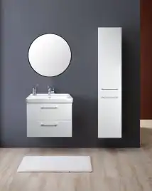 Тумба с раковиной Azario Ника 70 CS00080144, подвесная, Белая глянцевая