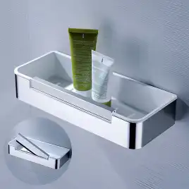 Полка AVS Kori, 30 см, хром/белый, с бортиком-скребком