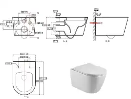 Подвесной унитаз Aquatek Бетта AQ1253W-00 безободковый, с сиденьем микролифт, Белый