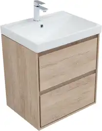 Тумба под раковину Aquanet Милан 60 дуб светлый, подвесная, 336382