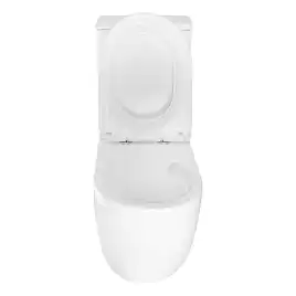 Унитаз-компакт Azario RIANO AZ-1307A напольный, безободковый, со смывом Торнадо, в комплекте с бачком и сиденьем микролифт, Белый глянцевый