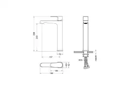 Смеситель для накладной раковины Aquatek Оберон AQ1204CR, однорычажный, высокий, Хром