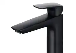Смеситель для накладной раковины Aquatek Вега AQ1004MB, однорычажный, высокий, Черный матовый