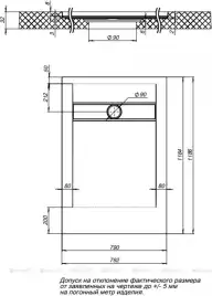 Душевой поддон Aquanet Pleasure 120х80 из искусственного камня 258876 Серый