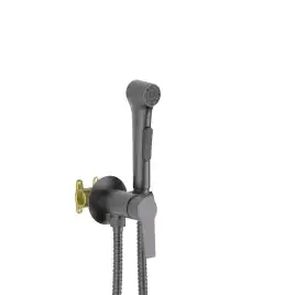 Смеситель с гигиеническим душем Aquatek Лугано AQ1719BGM, Оружейная сталь