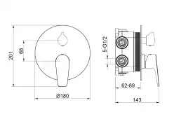 Смеситель для ванны Aquatek Бетта AQ1147BGM, Оружейная сталь