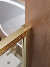 Душевая дверь CEZARES LUX-B-FS-11-120-C-BORO прозрачное стекло, профиль Брашированное золото