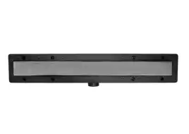 Душевой лоток PlastBrno 65 см, DESIGN 4 SZA965M с решеткой под плитку, цвет Графит