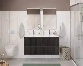 Тумба под раковину BelBagno UNO-1200-4C-SO-GSO подвесная, Темно-Серый Матовый