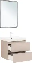 Тумба под раковину Aquanet Вега 2.0 60 бежевый, подвесная, 337941