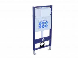 Комплект унитаза с инсталляцией Aquatek Set Aquatek Лугано 4в1 с сиденьем Микролифт и клавишей смыва Хром глянцевый