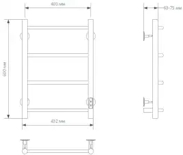 Полотенцесушитель электрический Aquanet Mauro 60х40 хром
