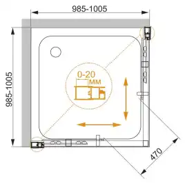 Душевой уголок CEZARES MOMENTO-A-2-100-C-Cr стекло Прозрачное, профиль Хром