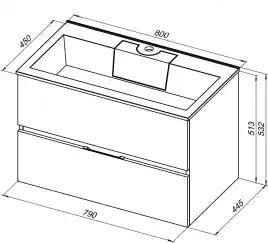 Тумба под раковину Aquanet Алвита 80 серый антрацит 215120