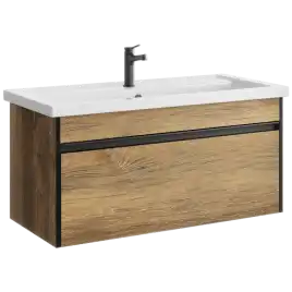 Тумба с раковиной подвесная Aqwella Urban 100 см, URB0110DB, цвет Дуб балтийский