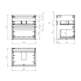 Тумба с раковиной AVS Гармония 60 белая, N821-07-600WG-02-610BM