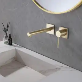 Смеситель для раковины Abber Emotion AF8812G встраиваемый, с внутренней частью, Золото матовое