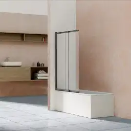 Шторка на ванну Vincea VSB-1E 100 см, VSB-1E100CLGM, профиль Оружейная сталь, стекло Прозрачное