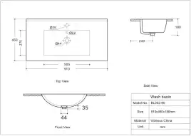 Раковина Aquanet Flow 90, белая, 347432