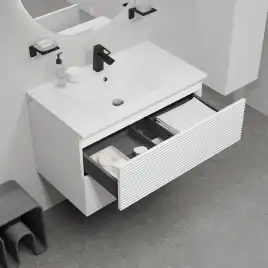 Тумба с раковиной IDDIS Bild 80, подвесная, Белая, BIL80W0i95K