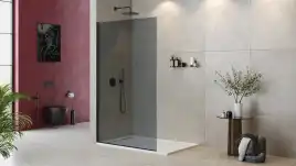 Душевая перегородка универсальная LIBERTA-L-1-TB-120-GR-NERO стекло Тонированное (графит), профиль Черный