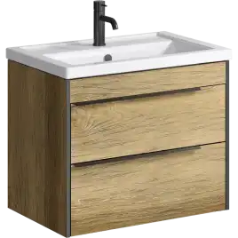 Тумба с раковиной подвесная Aqwella Fargo 60 см, FRG0106DB, цвет Дуб балтийский