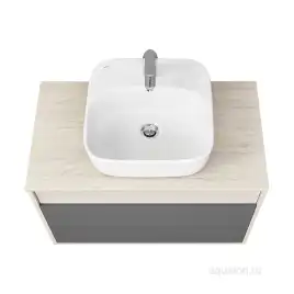 Тумба под раковину Aquaton Лофт Урбан 80 1A247601LQX60 подвесная цвет, серый графит / дуб орегон