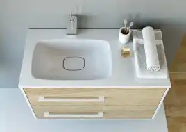 Тумба с раковиной подвесная Aqwella 5 Stars Miami 90 см, Mai.01.09/L, цвет Дуб сонома