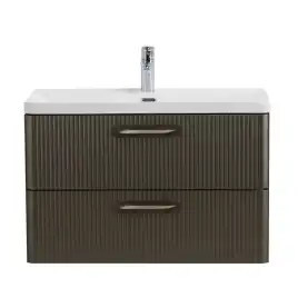 Тумба под раковину BelBagno DUE-800-2C-SO-GM-P подвесная Оружейная сталь