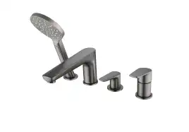 Смеситель на борт ванны Aquatek Бетта AQ1148BGM, Оружейная сталь