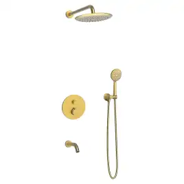 Встраиваемая душевая система AVS TERMO 811-503-BG термостат с изливом, брашированное золото
