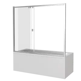 Шторка для ванны Good Door SCREEN WTW-140-G-CH 140 см, ПД00108, профиль Хром, стекло Рифленное