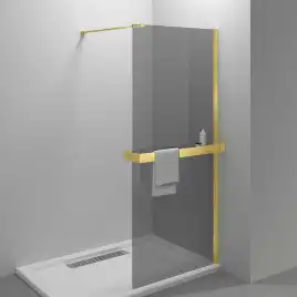 Душевая перегородка Vincea Walk in HR 90 VSW-4HR900CGG, профиль брашированное золото, стекло тонированное