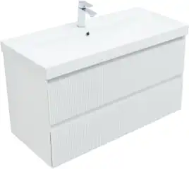 Тумба под раковину Aquanet Альтера 100 белый матовый, подвесная, 337157
