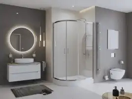 Душевой уголок BelBagno UNO-195-RH-2-120/80-C-Cr стекло прозрачное, профиль Хром
