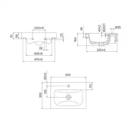 Тумба с раковиной IDDIS Zodiac 50, напольная, Белая, ZOD5CBFi95K