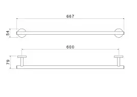 Держатель полотенец 600 мм Aquatek Оберон AQ4214CR, Хром