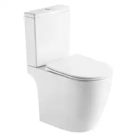 Унитаз-компакт Azario LEO TORNADO FLUSHING AZ-1253CT напольный, безободковый, со смывом Торнадо, в комплекте с бачком и сиденьем микролифт, Белый глянцевый