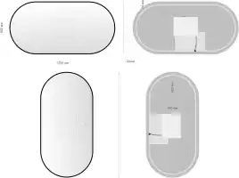 Зеркало Aquanet Контур 600х1200 LED TX овал, с подогревом, черный, 367657