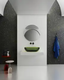 Раковина накладная ABBER KRISTALL 60х40х15,5 AT2805Emerald, овальная, зеленая