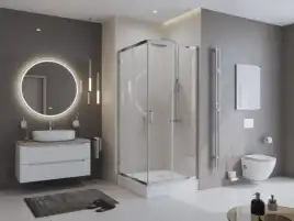 Душевой уголок BelBagno UNO-195-A-2-100-C-Cr профиль Хром стекло Прозрачное