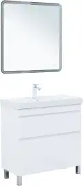 Тумба под раковину Aquanet Слим 80 напольная, белый сатин, 346044